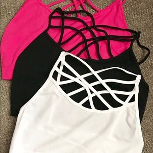 Cage bralettes hot pink, black & white
